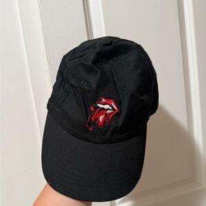 Black Cap with Red Lips Logo